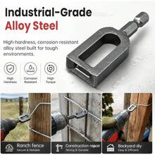 Electric Drill Wire Twisting Tool, Heavy Duty Wire  For Drill With 1/4" Hex Shank, Professional Wire Twisting Tool For Fencing, Rebar Tying, And Construction, Alloy Steel (2pcs) Y1QO - 1 - View 6