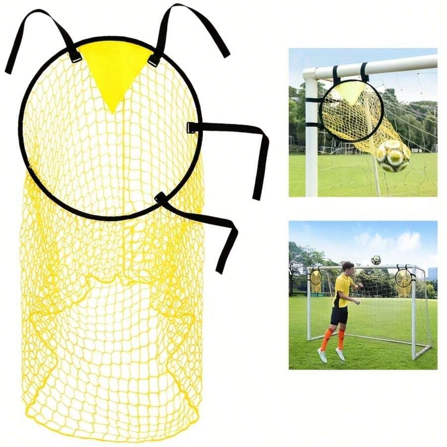 Soccer Goal Training Net Target Pocket Free Kick Shooting Practice Target Soccer Goal Positioning Training - Yellow - View 1