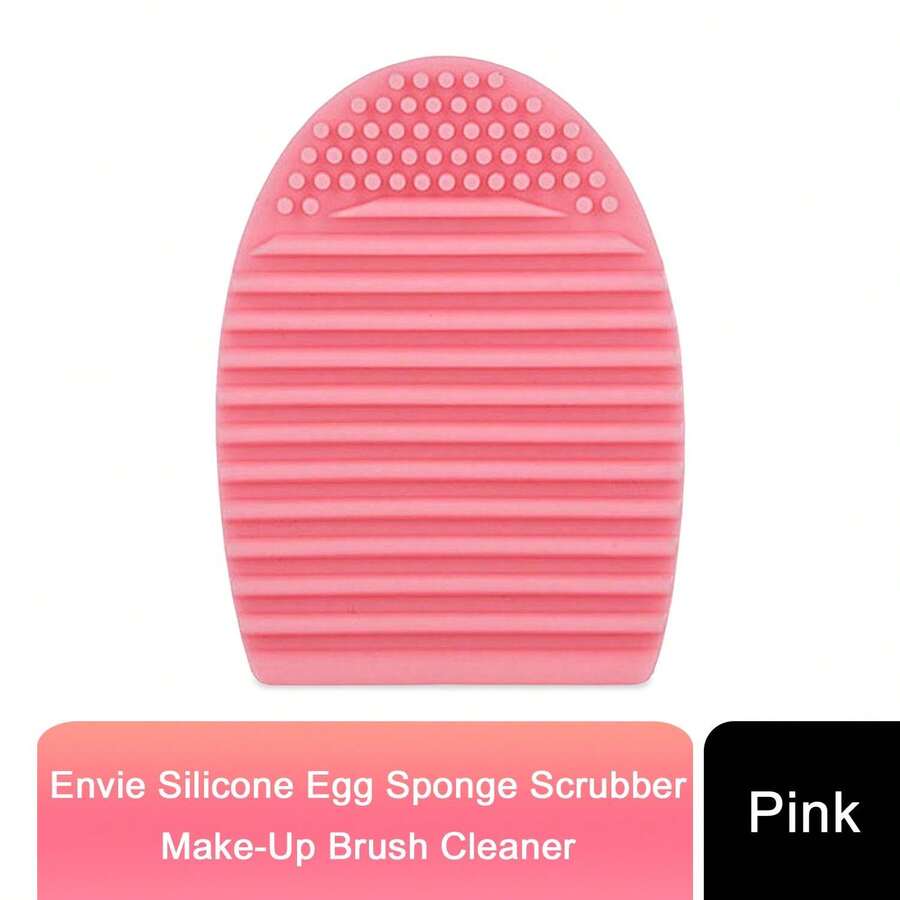 Envie Silicone Egg Makeup Sponge Scrubber Brush Cleaner Pink Reusable Tool - Pink - View 1
