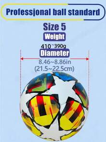 1 Stück Größe 5 Standardgröße, Innen-/Außenbereich Universal, Wettbewerbs-Trainingsball, Geschenk aufblasbarer PU-Leder Mehrfarbiger Teamsport Fußball (Fußball wird unaufgepumpt geliefert) - Verschiedenfarbig - Übersicht 5