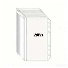 10/20Pcs Transparent Binder Loose Leaf Pockets, Minimalist Clear File Sleeves, Portable Document Storage Pouch For Back To School Office & Daily Use - Multicolor - View 10