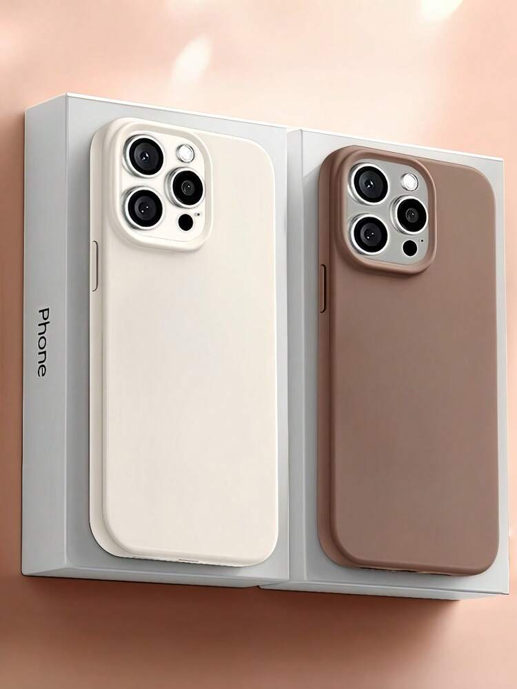 新款奢華防震柔軟米色親膚手機殼，相容 iPhone 17 16 15 Pro 14 Plus 13 12 11 17 Pro Max Air XR XS Max X/XS 7/8 Plus 7/8，防摔光滑保護套，耐用極簡設計，親膚材質 - 深紅色 - 查看 4
