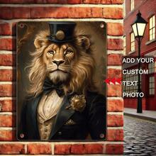 Vintage Style Personalized Wooden Sign - Customizable Animal Print Mural, Matte Finish, Washable And Reusable, Pre-Adhesive For Easy Installation, Suitable For Home Or Cafe Decor, - 888 - View 3