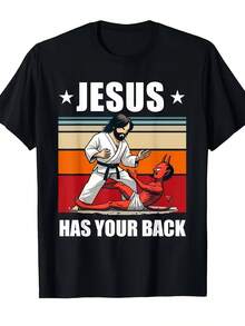 Camiseta Gráfica de Jiu-Jitsu Brasileño para Hombre y Mujer "Have Your Back BJJ" - Camiseta de Entrenamiento de Artes Marciales, Diseñada con Estilo Casual para Hombre - Negro - Ver 1