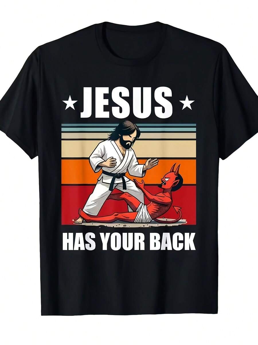 Camiseta Gráfica de Jiu-Jitsu Brasileño para Hombre y Mujer "Have Your Back BJJ" - Camiseta de Entrenamiento de Artes Marciales, Diseñada con Estilo Casual para Hombre - Negro - Ver 1