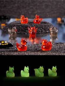 1/5/10/20/50/100pcs Glowing Mini Demon Duck Home Decor Miniature Satan Devil Duck Halloween Decoration Fairy Garden Accessories Desktop Ornament Micro Landscape DIY Handmade Car Home Night Light Decoration Gift - Multicolor - View 2