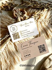 20/50/100pcs Customized Cards, Customized Greeting Cards, Customized QR Codes, Customized Payment, Customized Coupons, Customized Event Cards, Customized Counter Cards, Birthday, Party, Holiday, Wedding, Confession, Table Signs - QR Code Business Card - View 1
