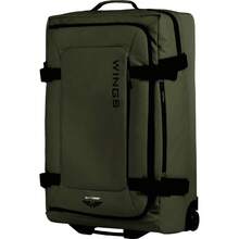 W WINGS Large Compression Soft Suitcase 28" 24" 20" Inch ROOK Travel Bag Luggage Polyester Zipper High Quality, Waterproof, Telescopic Handle, Wheels KHAKI - Army Green - View 2