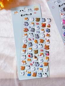 Cute Animal 3D Bubble Stickers, Adorable Cartoon Planner Stickers, DIY Diary Stationery Stickers Decoration, Aesthetic Art - Multicolor - View 4