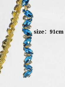 1 yarda de adorno de cristal con strass, aplique de strass brillante adecuado para decoración de bodas y fiestas, y para adornar vestidos de novia - A - Ver 12