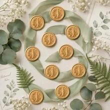 25入/包 3D字母J花卉藤蔓圖案蠟封貼紙，自黏式信封封口貼，適用於婚禮、派對、生日、聖誕節 - 字母J - 查看 6