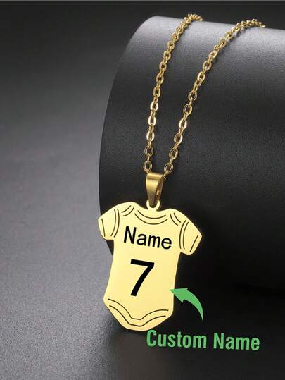 Customized Sports Jersey Pendant Necklace - Stainless Steel, Personalized Name And Number (91 Yellow, 77 White), Unisex Sports Gift, Suitable For Valentine's Day, Easter, Independence Day, Football, Basketball, Soccer Fans, Sports Fans Gift|Unisex Necklace |Durable Necklace