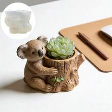 SUPWANPENG 1pc Resin Silicone Mold Sitting Koala Hugging Tree Stump Shaped Flower Pot DIY Handmade Casting Mold, Can Make Flower Pot, Pen Holder, Key Storage Box, Compatible With Resin, Plaster, Clay, Cement, Concrete, Desktop Succulent Green Plant Decoration Ornament Mold, Perfect For Home Decor, Valentine's Day, Mother's Day, Father's Day, Christmas Gift Handmade Mold - No. BD0347 Mold - View 6