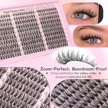 [Lowest Price In 30 Days]600pcs C-Curl Fluffy Black Colored Lightweight Cluster False Eyelashes, Thick & Voluminous Individual Lashes, Natural Black Makeup, Soft & Comfortable, Suitable Eyelash Extension At Home, Eyelash Clusters - F-CC 捲髮飄逸+C-C 捲髮棕色 - 查看 6