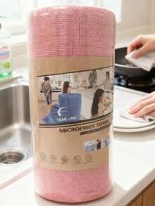 1 Roll 50pcs Reusable Cleaning Cloth, Household Kitchen Dishcloth, Tear-Off Disposable Dish Cloth, Thickened Absorbent, Suitable For Living Room, Bedroom And Kitchen Cleaning, Kitchen Tear-Off Cloth - Multicolor - View 3