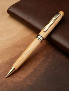 Engraved Bamboo Wood Metal Ballpoint Pen, Customized Logo, Graduation Gift For Father, Mother, Teacher, Classmate, Friend - Round - View 13