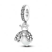 1pc Glow-In-The-Dark Firefly Moon Lighthouse Pendant Charm For European Snake Chain Bracelet Necklace DIY Beaded Pendant Valentine's Day Birthday Camping Gift Starry Sky Style Cat Lover Nautical Beach Vacation Glow-In-The-Dark Accessory Night Use Party Halloween Wear - Silver - View 13