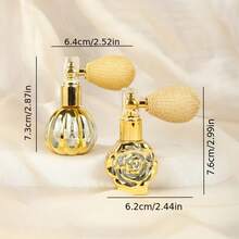 1個 10ml/0.34oz 復古金色玻璃粉末噴霧瓶，可重複填充的空香水噴霧器，附球形幫浦，奢華南瓜/玫瑰形狀閃粉噴霧，便攜式旅行化妝品容器，適用於滑石粉香氛 - 彩色 - 查看 7