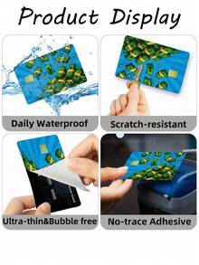 1 pieza Pegatina de tarjeta de crédito Wealth Rain con protección de privacidad, piel de tarjeta con diseño de dólares dispersos, material PVC anti-huellas, anti-arañazos y resistente al desgaste, funda de tarjeta, adecuada para hombres, mujeres, parejas, tarjeta con chip pequeño, pegatina de decoración de tarjeta bancaria, tarjeta de crédito, tarjeta de transporte, tarjeta de campus estudiantil personalizada DIY - Tipo A - Ver 9