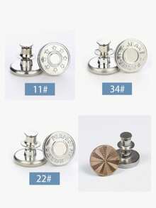 1 pieza Juego de reemplazo de botón de metal sin costuras de 17 mm para jeans, botón redondo con textura de letra desmontable sin clavos, accesorio DIY para costura y manualidades - Múltiples estilos - Ver 14