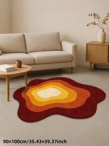 1pc Summer New Arrival, Retro Warm Tone Wavy Shaped Living Room Rug, Water-Absorbent Soft Skin-Friendly Carpet, Suitable For Room, Porch And Indoor Decor - Decorative Rug, Bedroom Decor, Small Rug, Carpet, Home Decor, Living Room Rug, Living Room Small Rug, Bedroom Rug, Living Room Home Decor, Outdoor Rug, Washable Rug - Multicolor - View 10