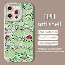 Tema de pegatinas de la rana Keroppi verdefunda de teléfono Fundas compatibles con ,Apple,VIVO,OPPO,,, y Honor.Fabricadas en silicona TPU,ofrecen protección contra golpes y caídas. - Blanco - Ver 5