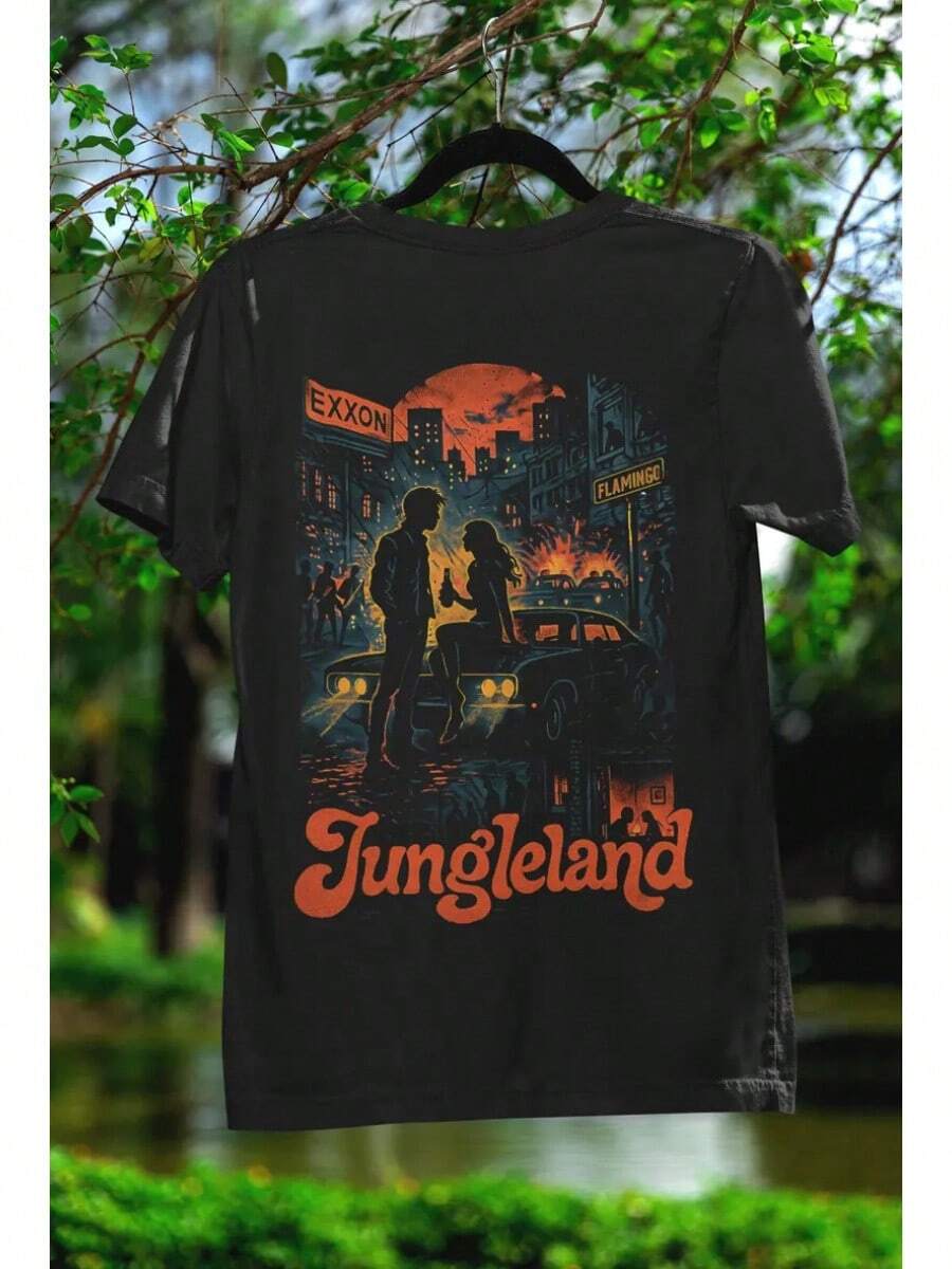 Camiseta de Bruce Springsteen Jungleland, Camiseta Clásica de Rock n Roll de los 70, Mercancía de Concierto de la Banda E Street - Negro - Ver 1