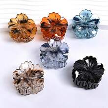 6pcs Girls Fashion Hawaiian Flower Hair Clips, Medium Size, Perfect For Beach And Seaside Use, Ideal Gift Accessory, Also Suitable For Daily Wear, Fits Half-Up Hairstyles - Multicolor - View 12