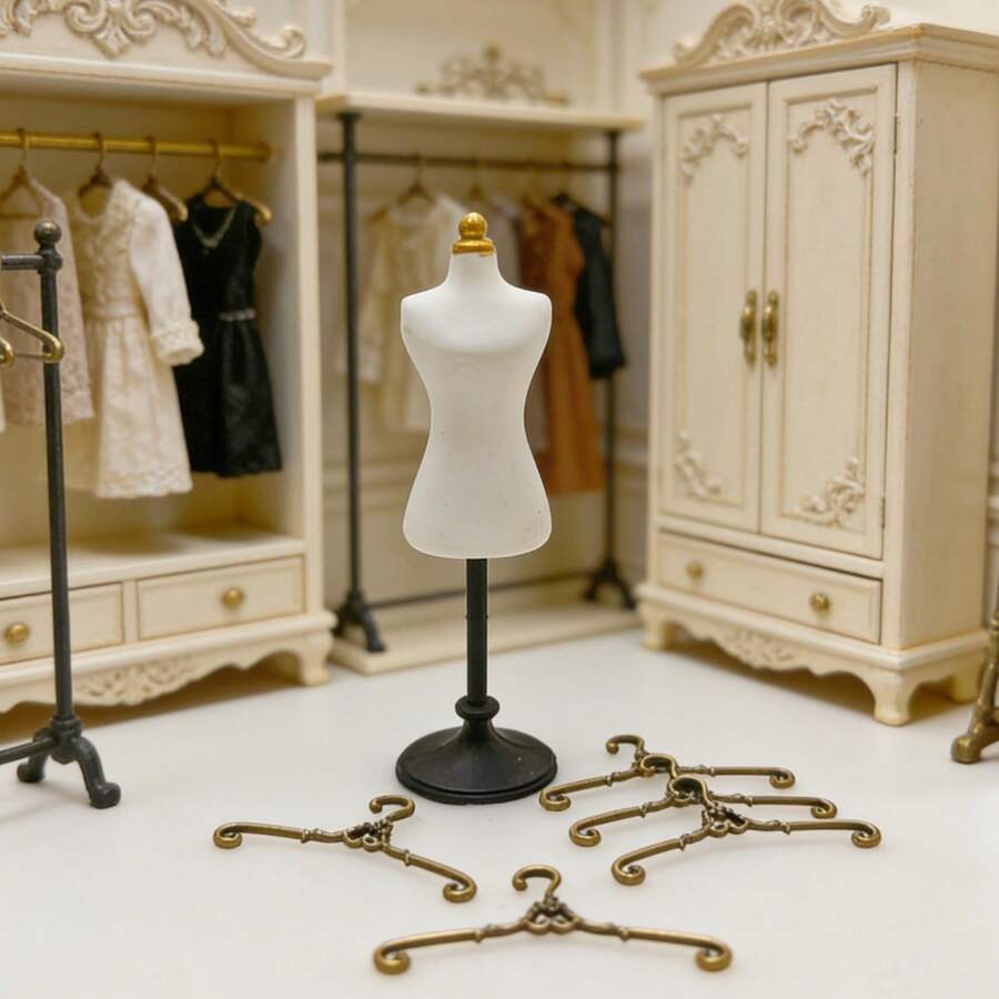Manekin Miniatur Bentuk Tubuh Manusia Realistis, Ornamen Model Gantungan Baju Logam, Aksesori Adegan Menjahit Pakaian Miniatur, Hadiah Koleksi untuk Penghobi dan Penggemar - MultiWarna - View 1