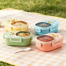 1 pieza Caja de almuerzo aislada para volver a la escuela, caja bento para verduras & frutas, apta para microondas, adecuada para transportar frutas, bolas de arroz, carne, etc. - Multicolor - Ver 2