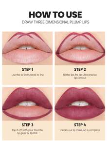 Pudaier Matte Nude Lip Liner, Smooth Application, Layerable For Natural Color, Easy To Use, Suitable For Daily Makeup And Valentine's Day Looks - 22 - View 4