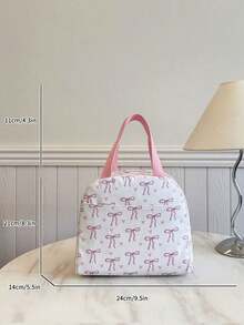 Student Portable Insulated Lunch Bag, Thickened Cute Fruit Lunch Bag With Bow And Heart Pattern - Multicolor - View 9