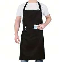 Delantal de chef y gorro de chef - Negro - Ver 1