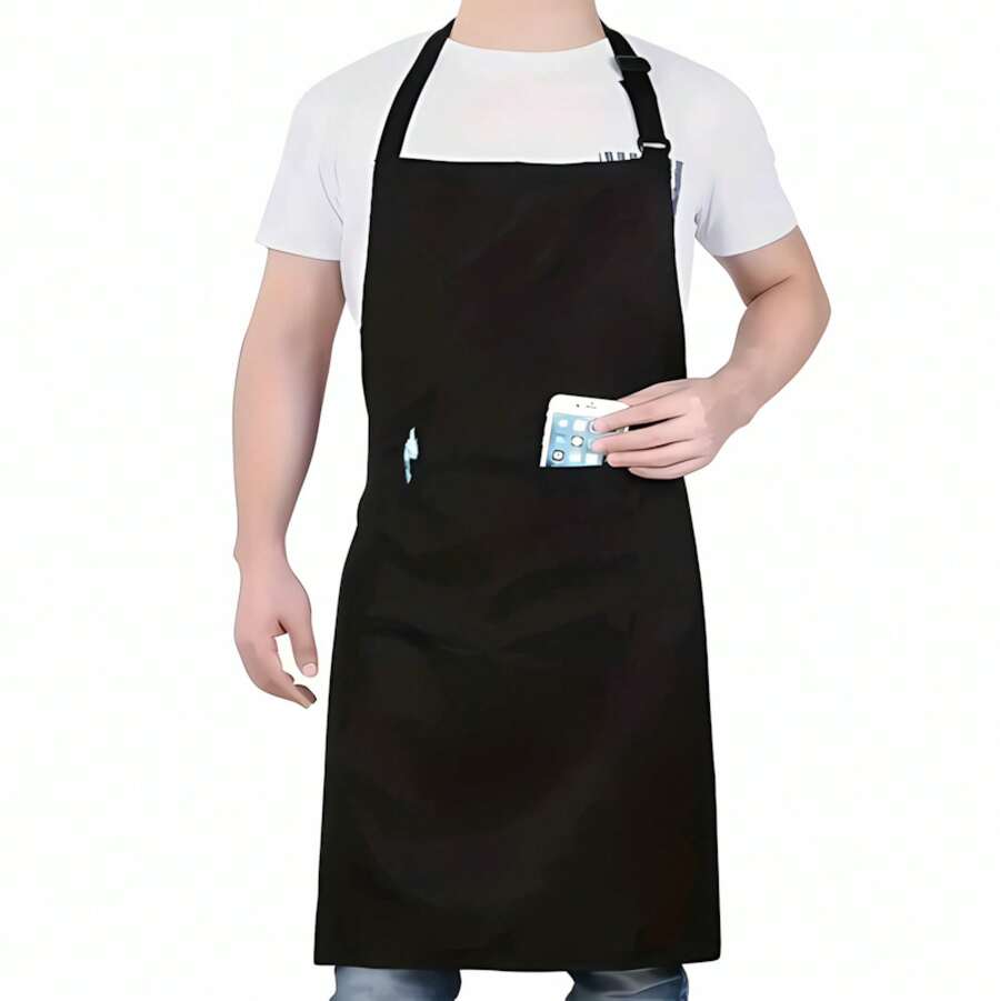 Delantal de chef y gorro de chef - Negro - Ver 1