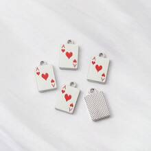 10pcs Zinc Alloy Ful-Rhinestoned Spade A Poker Pendant, DIY Earrings, Necklace, Bracelet, Keychain, Charm Jewelry Making Supplies - Multicolor - View 8