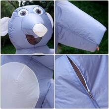 Adult Inflatable Gray Mouse Costume, Funny Animal Fancy Dress Party Outfit, Unisex Role Play Jumpsuit - Multicolor - View 6