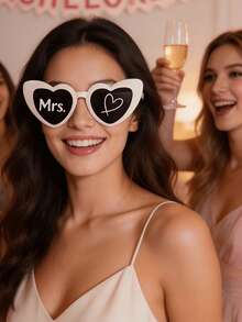 2pcs/Set Mr & Mrs Men & Women Glasses - His & Hers Wedding Gift, Couple Matching Glasses, Suitable For Wedding, Photo Booth Props, Newlywed Gift, PC Frame, Perfect For Bridal Shower - Eyeglasses Set - View 4