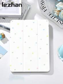 1個彩色星星Y2K印花平板保護殼，適用於iPad 10.2吋 Pro 11 2021/2020 /第10代/Mini4/5/6，適用於 Galaxy Tab A8 10.5吋 2022，Matepad 10.4/ Tab，附筆槽，防震平板支架保護套 - 彩色 - 查看 2