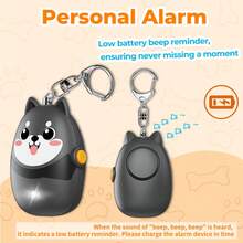 130dB Rechargeable Personal Alarm For Women With LED Light, Keychain For Women Cute Portable Pendant, Suitable For Women, Teenagers, And The Elderly - Color - View 12