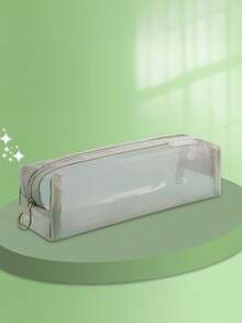 tonxiyuemu Transparent Mesh Pencil Case, Suitable For Students, Stationery Supplies And Bags - Portable Storage Solution - Single Piece - View 14