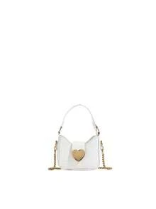 1pc Casual Girl PU Leather Shoulder Handbag, Mini Solid Color Heart Crocodile Embossed Material Shoulder Bag - A - View 13
