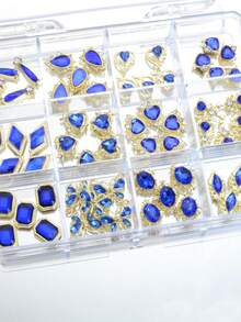 Decoraciones de arte de uñas de 12 cuadrículas: Corazón, Diamante, Niña linda, Varita mágica, Mariposa, Octágono, Conjunto azul real – Decoraciones de uñas cuadradas para mujeres, Decoraciones de uñas de belleza, Arte de uñas DIY, Uñas largas y puntiagudas, Decoraciones de uñas de verano, Encantos de uñas - Multicolor - Ver 9