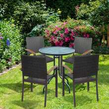 [Free Shipping] Set Of 4 Outdoor Patio PE Rattan Dining Chairs With Powder-Coated Steel Frame-XY421431 - FXCCFR2FJ3FUO0 - View 5