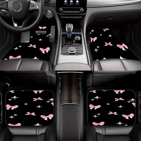 4pcs Car Floor Mats With Exquisite Appearance And Iconic Car Mat Theme, Perfect Personalized Pattern Design, Suitable For Cars, Trucks And SUVs, Durable And Easy To Clean, All-Season Use, Ideal For Car Enthusiasts Decoration, Best Gift For Friends And Family
