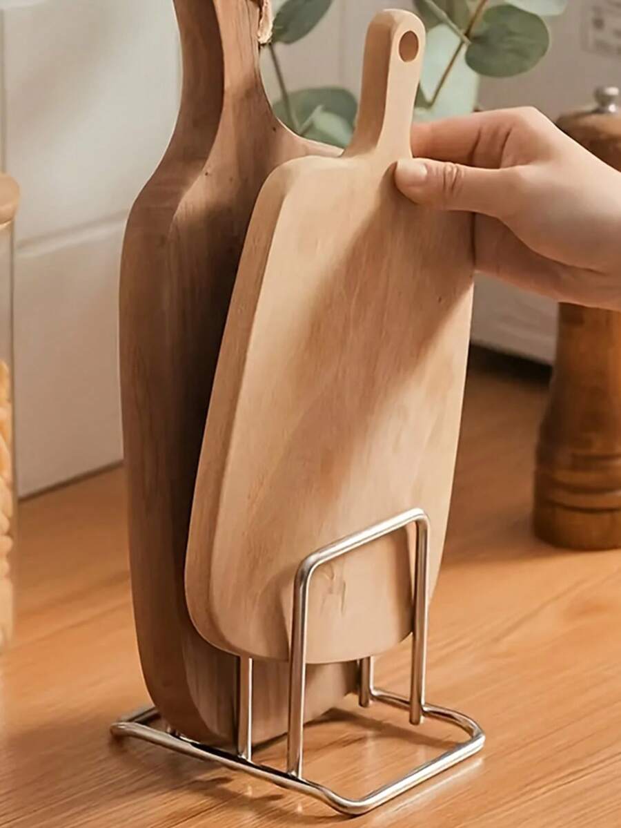 1 pieza Estante de almacenamiento de cocina - Diseñado para el almacenamiento ordenado de tablas de cortar, estante para tapas de ollas, estante para tablas de cortar, estante de almacenamiento de bandejas de cocina, estante de almacenamiento de cocina, tapas de ollas y bandejas. Hecho de un acabado duradero y pulido - Proporciona eficiencia y estilo - Multicolor - Ver 1