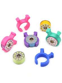 10/5/1pc Heavy Duty Spool Clamp Protector With Threaded Lock - Fits All Spool Sizes (Inner/Outer Thread) Winding Spool Clamp, Prevents Spool End Detachment, Spool Fixing Clamp, Spool Fixing Roll, Silicone Spool Ring - Multiple Styles - View 2