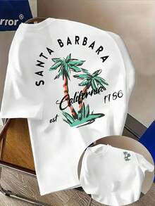 Camiseta de moda para hombre con estampado creativo de árbol de - impresión a doble cara, material cómodo - top ligero de estilo casual para verano, lavable aáquina - adecuada para - Blanco - Ver 1