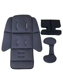 1 buah Alas Kursi Kereta Bayi, Bantalan Nyaman 2-in-1 untuk Bayi Baru Lahir hingga Balita, Lembut, Bernapas, dan Nyaman, Bantalan Kursi Sepanjang Musim, Cocok untuk Berbagai Kereta Bayi - Dark Grey - View 3