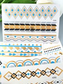 4 Sheet Tattoo Sticker Temporary Tatoos Bronzing Tatoo Gold Silver Arm Body Attoo Cool Bracelet Summer Gir Dlv Golden Fashion Tattoos Ling Sticker - Multicolor - View 9