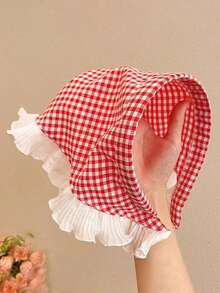 1Pc French Vintage Boho Headscarf For Women Girls, Cottagecore Floral Lace Bandana Triangle Hair Scarf Plaid Cloth Headband Summer Cute - Multicolor - View 7